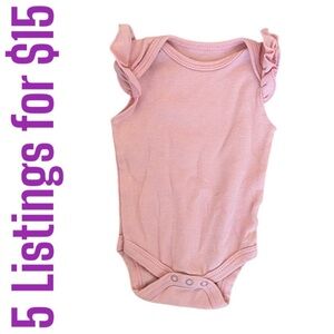5/$15 Kyle & Deena 0-3m baby girl bodysuit flutter sleeve